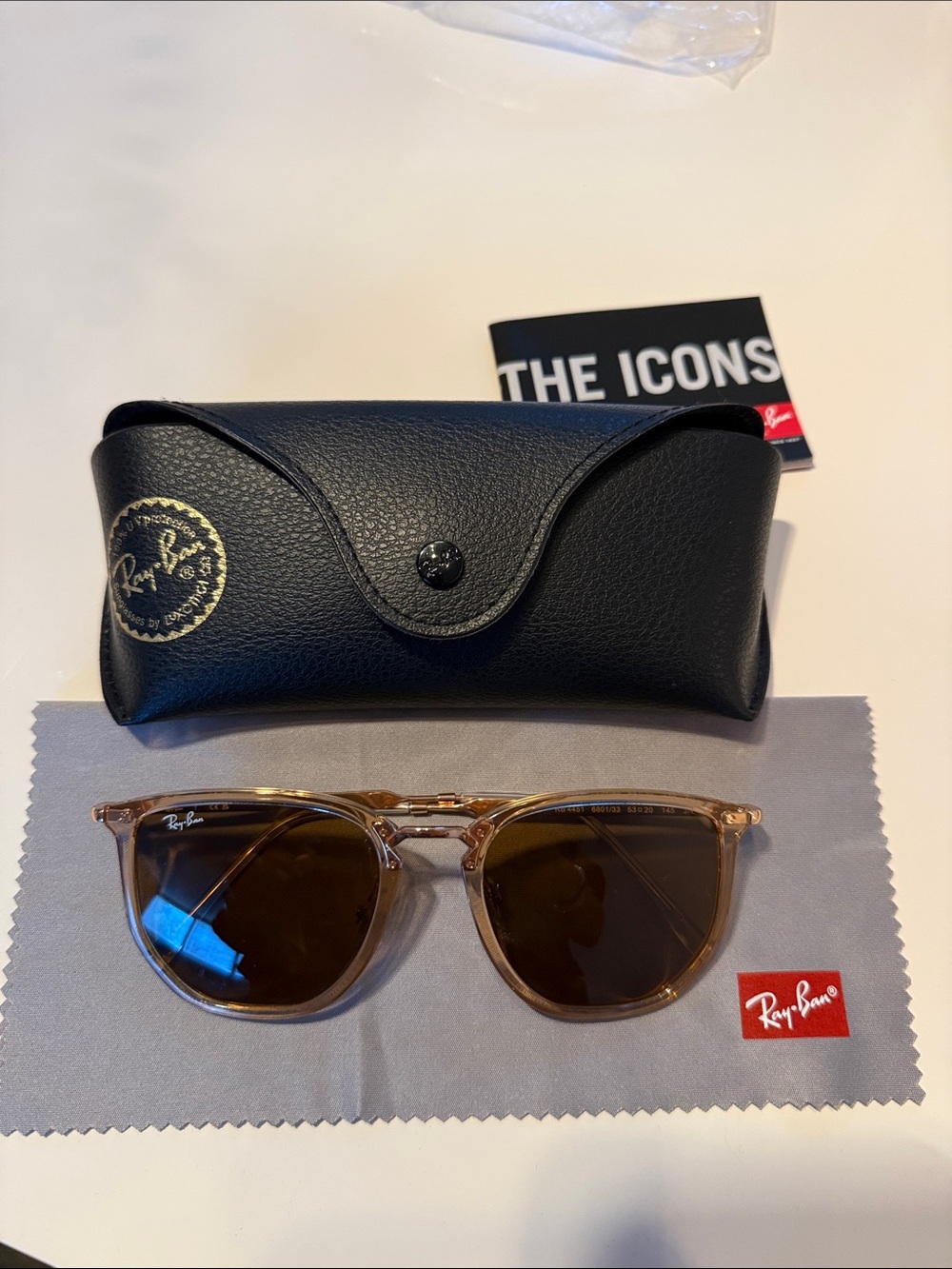 Ray-Ban Crystal Brown Frame Sunglasses with Brown Lenses
